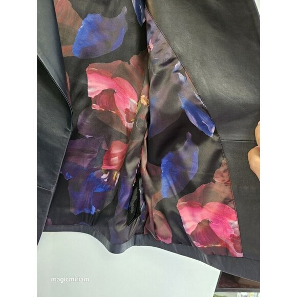 BNWT Ted Baker London Rennay Crop Sleeve Leather Jacket - Picture 11 of 16